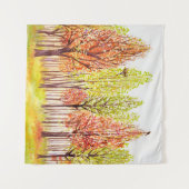 Waterverf landschap met herfstbomen wandkleed (Voorkant (horizontaal))