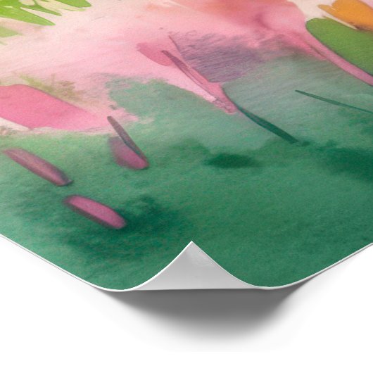 Waterverf Landschap met Poster (Hoek)