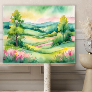 Waterverf Landschap met Poster