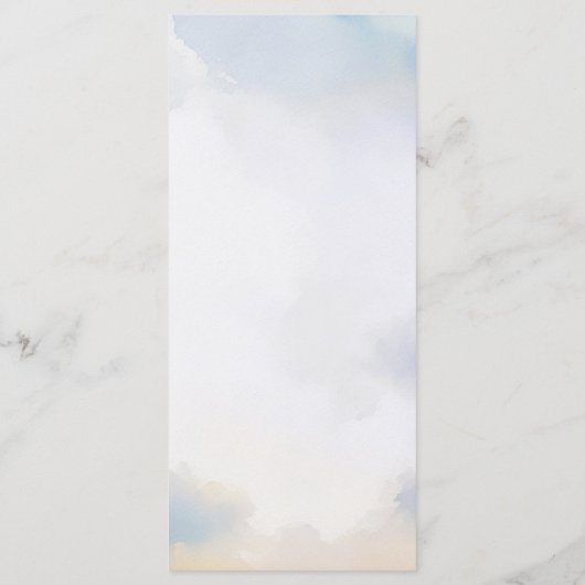 Waterverf landschap met wolken bruiloft menu (Achterkant)