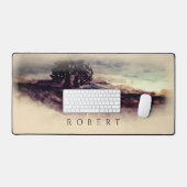 Waterverf landschap monogram bureaumat (Keyboard & Muis)