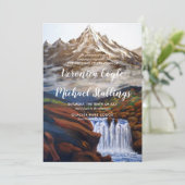 Waterverf Landschap Montana Wedding Uitnodiging (Staand voorkant)