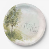 Waterverf Landschap Mr & Mrs Sage Green ID786 Papieren Bordje (Voorkant)