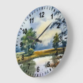 Waterverf Landschap Muurklok Grote Klok (Hoek)