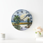 Waterverf Landschap Muurklok Grote Klok (Huis)