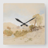 Waterverf Landschap nabij San Francisco, Mexico Vierkante Klok (Voorkant)