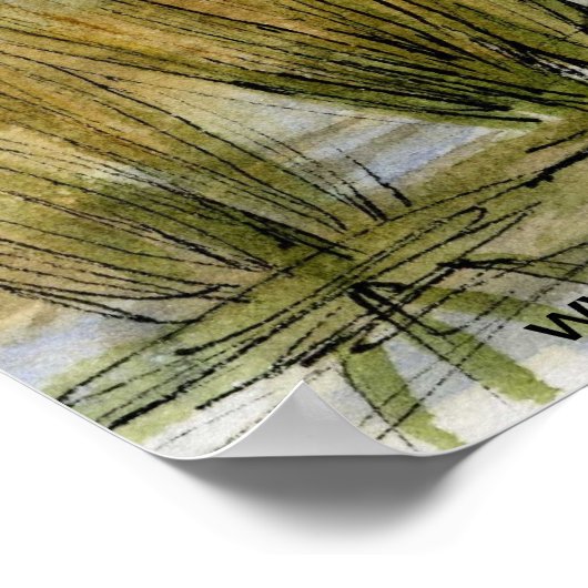 waterverf landschap "Pasture Lane in Early March" Poster (Hoek)