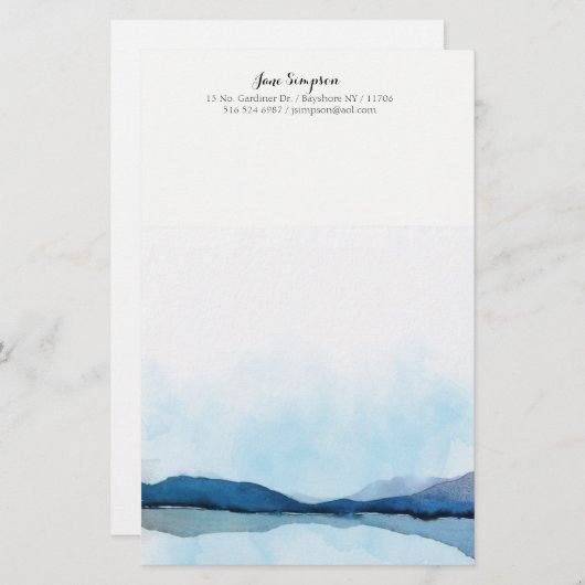 waterverf landschap persoonlijk briefpapier (Voorkant / Achterkant)