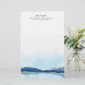 waterverf landschap persoonlijk briefpapier (Staand voorkant)
