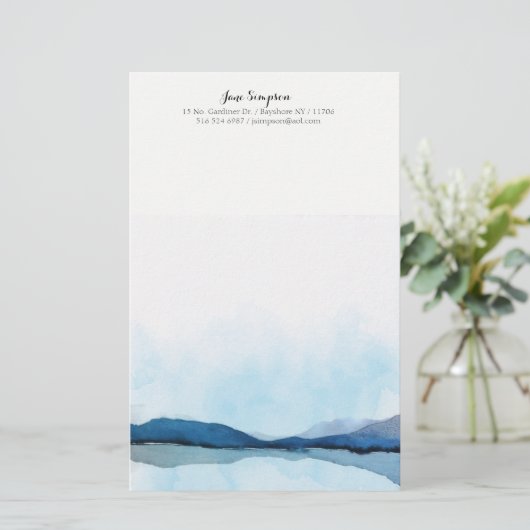 waterverf landschap persoonlijk briefpapier (Staand voorkant)