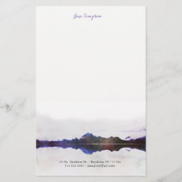 waterverf landschap persoonlijk briefpapier