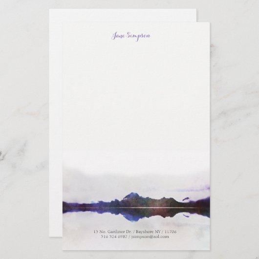 waterverf landschap persoonlijk briefpapier (Voorkant / Achterkant)