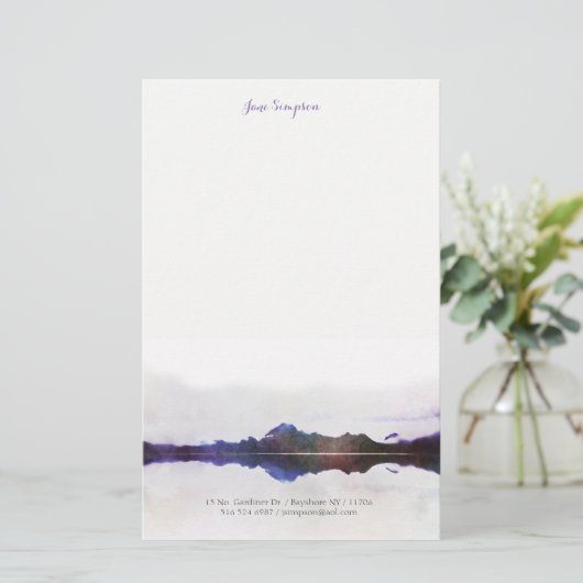 waterverf landschap persoonlijk briefpapier (Staand voorkant)