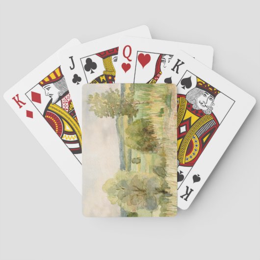 Waterverf landschap pokerkaarten (Achterkant)