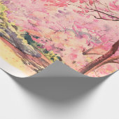 Waterverf, landschap, roze rode bloem, van W Cadeaupapier (Hoek)