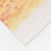 Waterverf, landschap, roze rode bloem, van W Fleece Deken (Hoek)