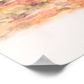 Waterverf, landschap, roze rode bloem, van W Poster (Hoek)