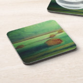 Waterverf landschap schilderij groene weide onderzetter (Linkerzijde)