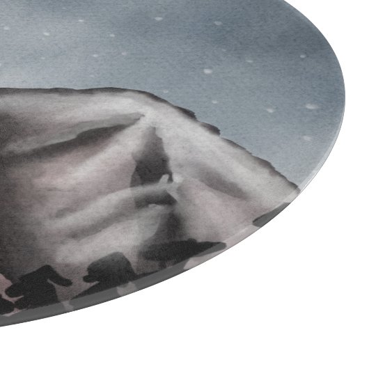 Waterverf landschap snijplank (Hoek)