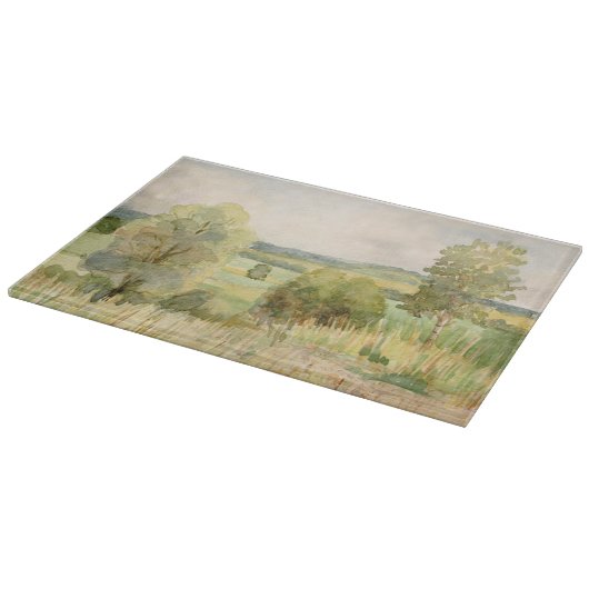 Waterverf landschap snijplank (Hoek)