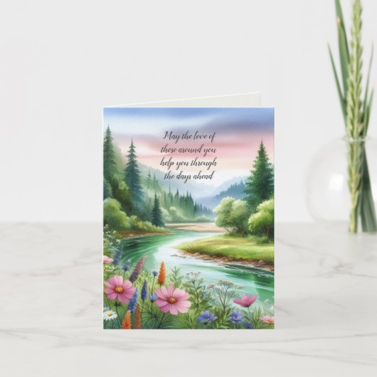 Waterverf Landschap Sympathie Bedankkaart (Voorkant)