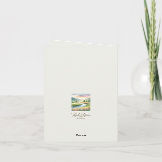 Waterverf Landschap Sympathie Bedankkaart (Achterkant)