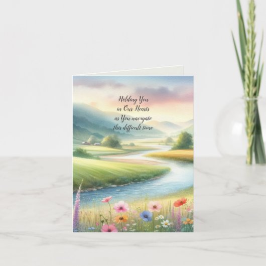 Waterverf Landschap Sympathie Bedankkaart (Voorkant)