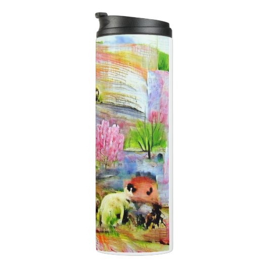 Waterverf landschap thermosbeker (Geroteerd rechts)