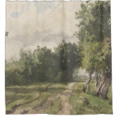 Waterverf Landschap van Pad - Constant Troyon Douchegordijn (Voorkant)