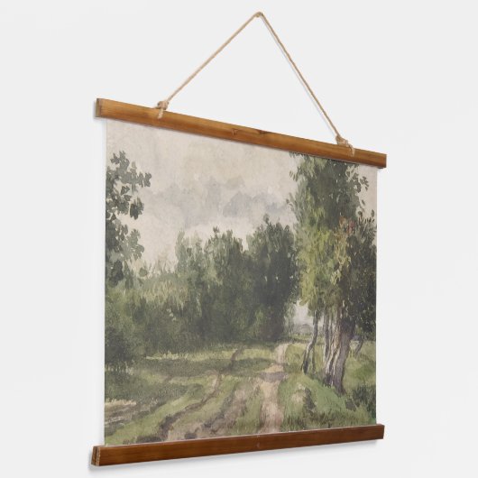 Waterverf Landschap van Pad - Constant Troyon Hangend Wandkleed (Gebogen)