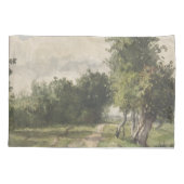 Waterverf Landschap van Pad - Constant Troyon Kussensloop (Achterkant)