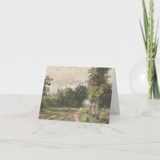 Waterverf Landschap van Pad - Constant Troyon Notitiekaartje (Voorkant)