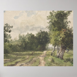 Waterverf Landschap van Pad - Constant Troyon Poster