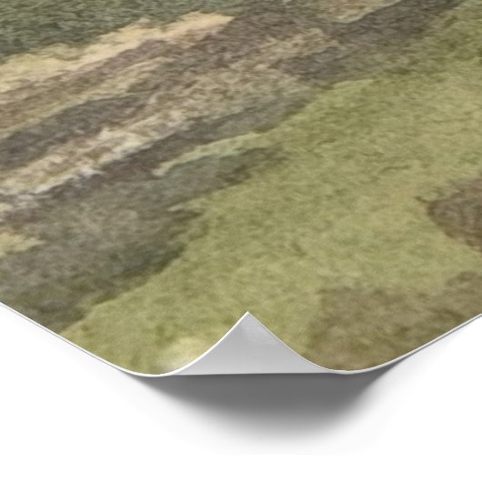 Waterverf Landschap van Pad - Constant Troyon Poster (Hoek)