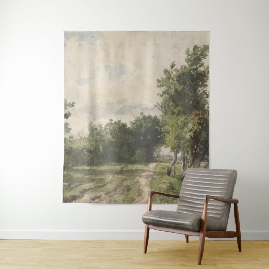 Waterverf Landschap van Pad - Constant Troyon Wandkleed (In situ)