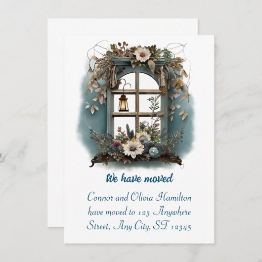 Waterverf landschap verplaatsen Aankondiging (Voorkant / Achterkant)