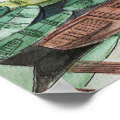 Waterverf landschap, Vietnam, Tam Coc Poster (Hoek)