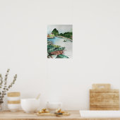 Waterverf landschap, Vietnam, Tam Coc Poster (Keuken)