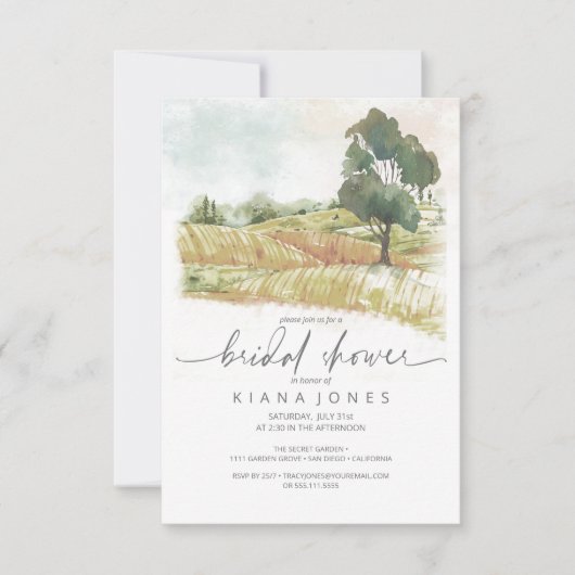 Waterverf Landschap Vrijgezellenfeest Groene ID786 Kaart (Voorkant)