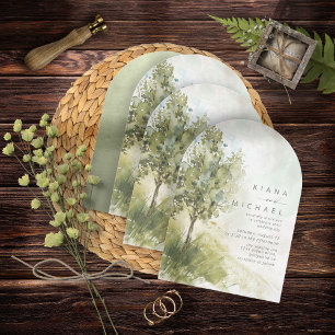 Waterverf Landschap Wedding Sage Green Arch ID786 Kaart