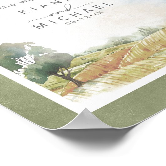 Waterverf Landschap Wedding Welkomstpagina ID786 Poster (Hoek)