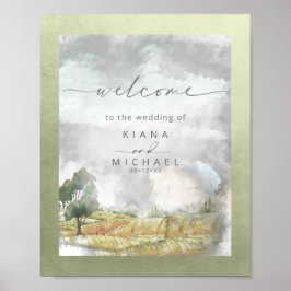 Waterverf Landschap Wedding Welkomstpagina ID786 Poster