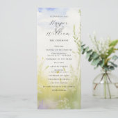 Waterverf landschap wilde bloemen bruiloft program kaart (Staand voorkant)