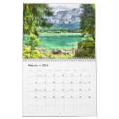 Waterverf Landschappen Elk jaar Zee Mountain Lake Kalender (Feb 2026)