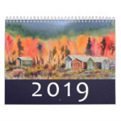 Waterverf landschappen muur 2019 kalender (Hoes)