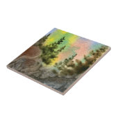 Waterverf-landschapsnachtteboom Tegeltje (Zijkant)