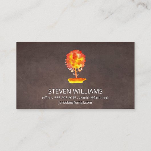 Waterverf | Landschapsontwerp | Bruin Visitekaartje (Achterkant)