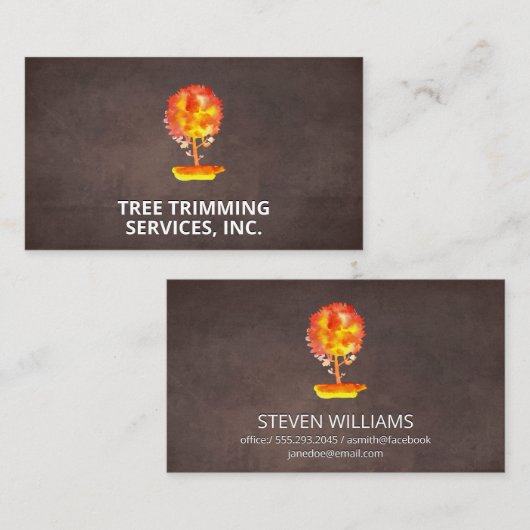 Waterverf | Landschapsontwerp | Bruin Visitekaartje (Voorkant / Achterkant)