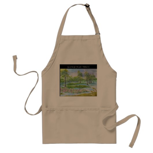 Waterverf landschapsprofiel met scripts standaard schort (Voorkant)