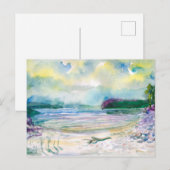 Waterverf landschapsschilderij. De zomerregen. Briefkaart (Voorkant / Achterkant)